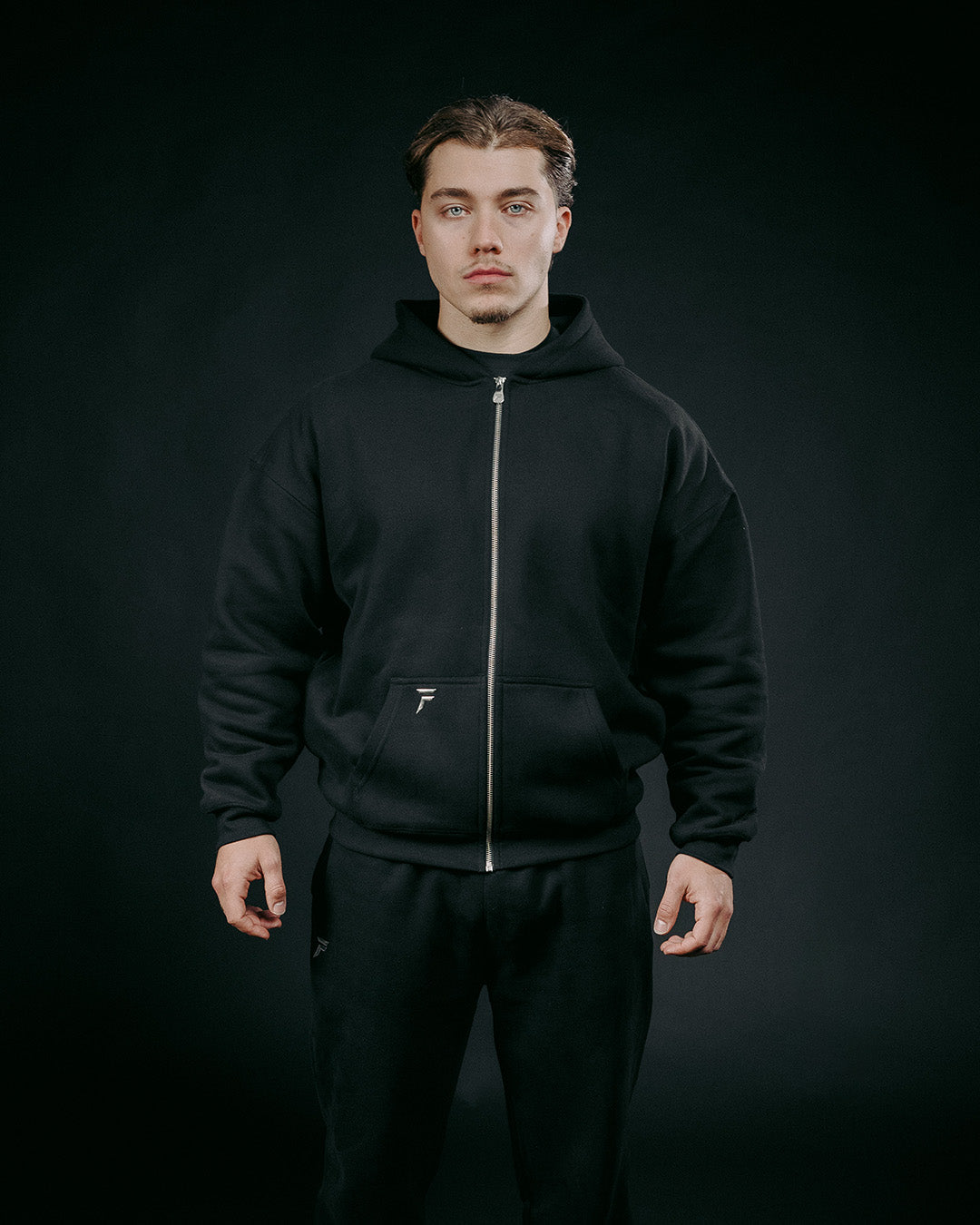 Aftermath Zipper Hoodie Black