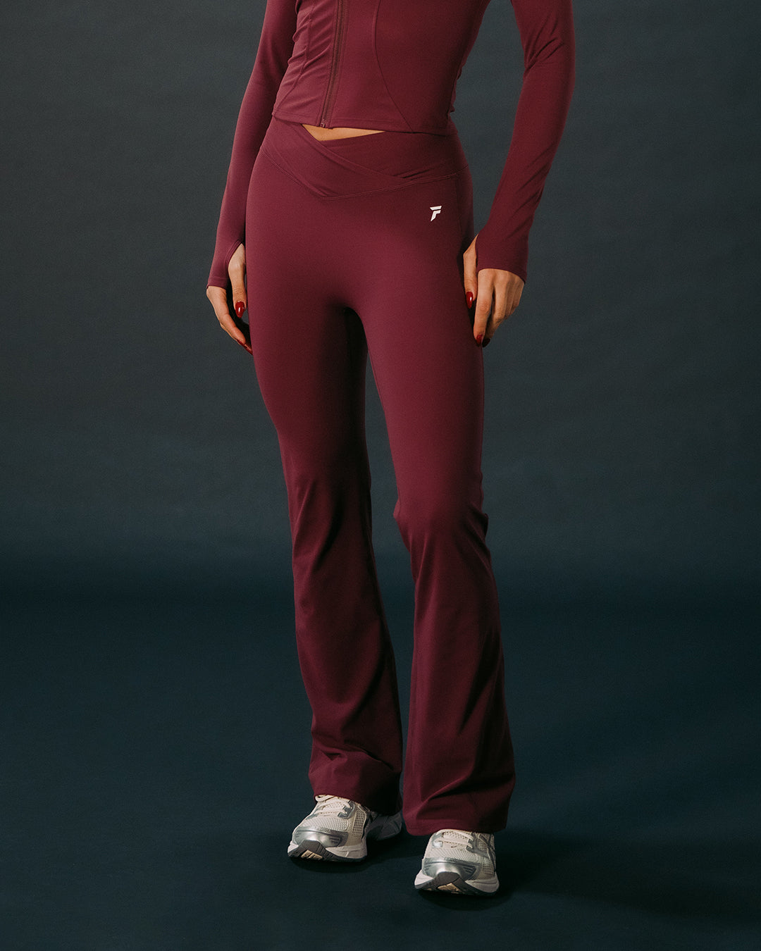 Vital Flared Leggings Burgundy